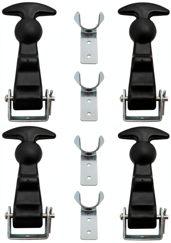 Rubber Hood Catch 4-Pack Flexible T-Handle Draw Latch by QWORK-0