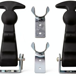T Handle Draw Latch 2 Pack 4.7" QWORK Metal Hood Catch Brackets Black-0