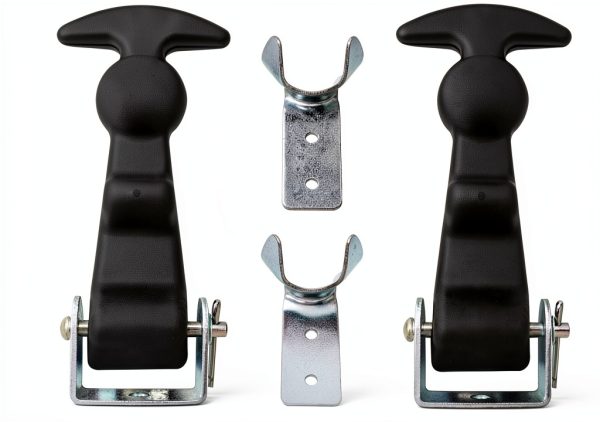 T Handle Draw Latch 2 Pack 4.7" QWORK Metal Hood Catch Brackets Black-0