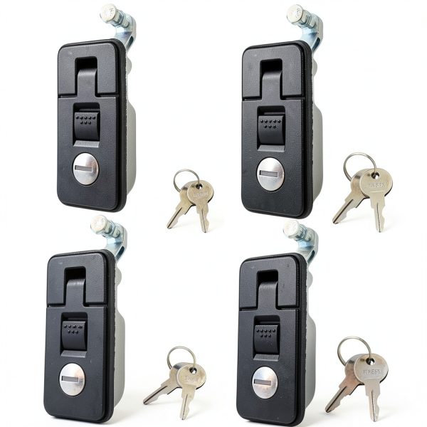 Compression Latch 4PCS Cupboard Door Knob Lock Angrylife Black with-0